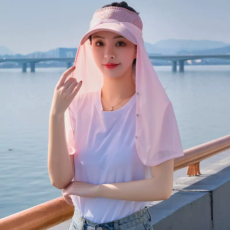 夏季防晒面罩女士全脸遮阳护颈空顶薄款透气骑行防紫外线骑车口罩