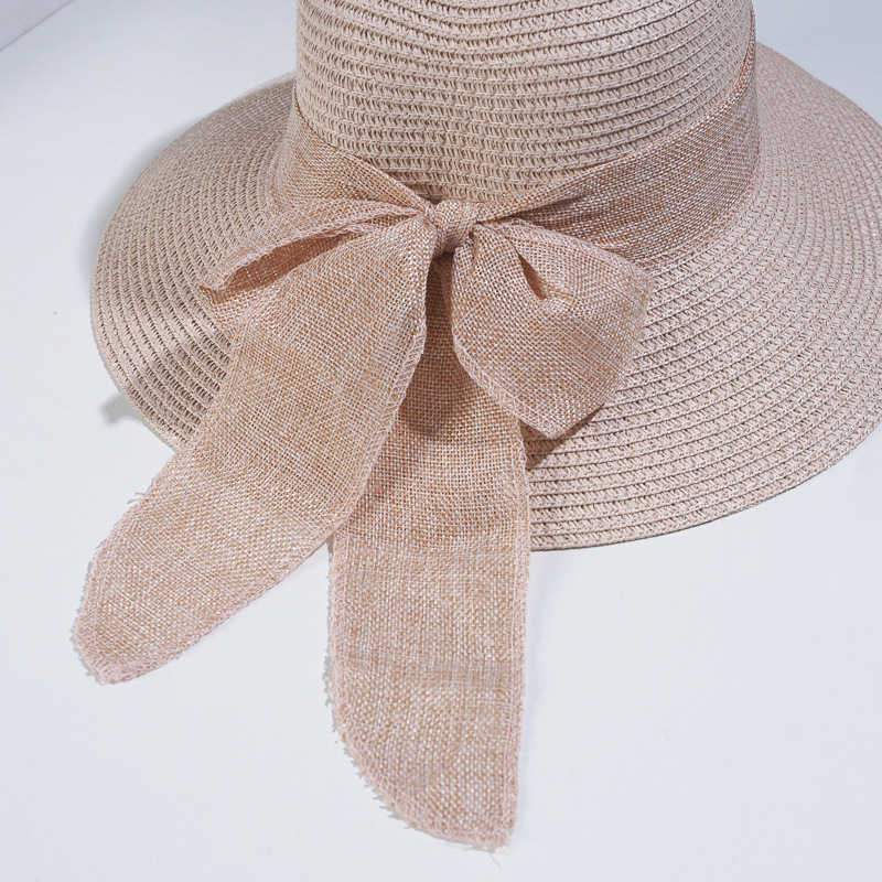 Women's Sweet Bow Knot Wide Eaves Straw Hat display picture 5