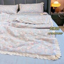 韩国小清新A类母婴全棉双层纱夏凉被学生空调被薄被子可机洗 批发