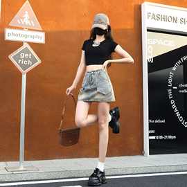 设计牛仔牛仔裙2025夏季新款半身裙裙子辣妹字包裙裤短裙