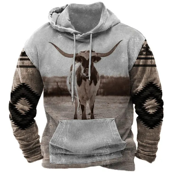 2025 otoño e invierno transfronterizo wish nuevo suéter estilo étnico animal estampado 3D casual cómodo suéter con capucha