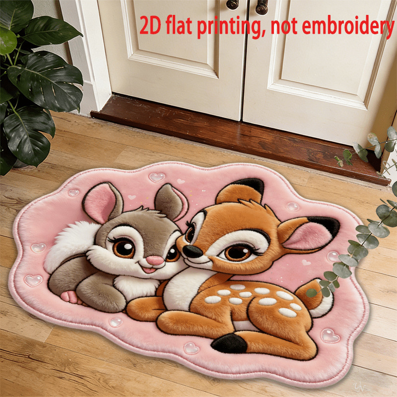 Cute Cartoon American-Style Anime Imitation Cashmere Floor Mat for Entryway, Stain-Resistant and Easy to Clean, Door Mat, Bathroom Floor Mat Cute Cartoon American-Style Anime Imitation Cashmere Floor Mat for Entryway, Stain-Resistant and Easy to Clean, Door Mat, Bathroom Floor Mat