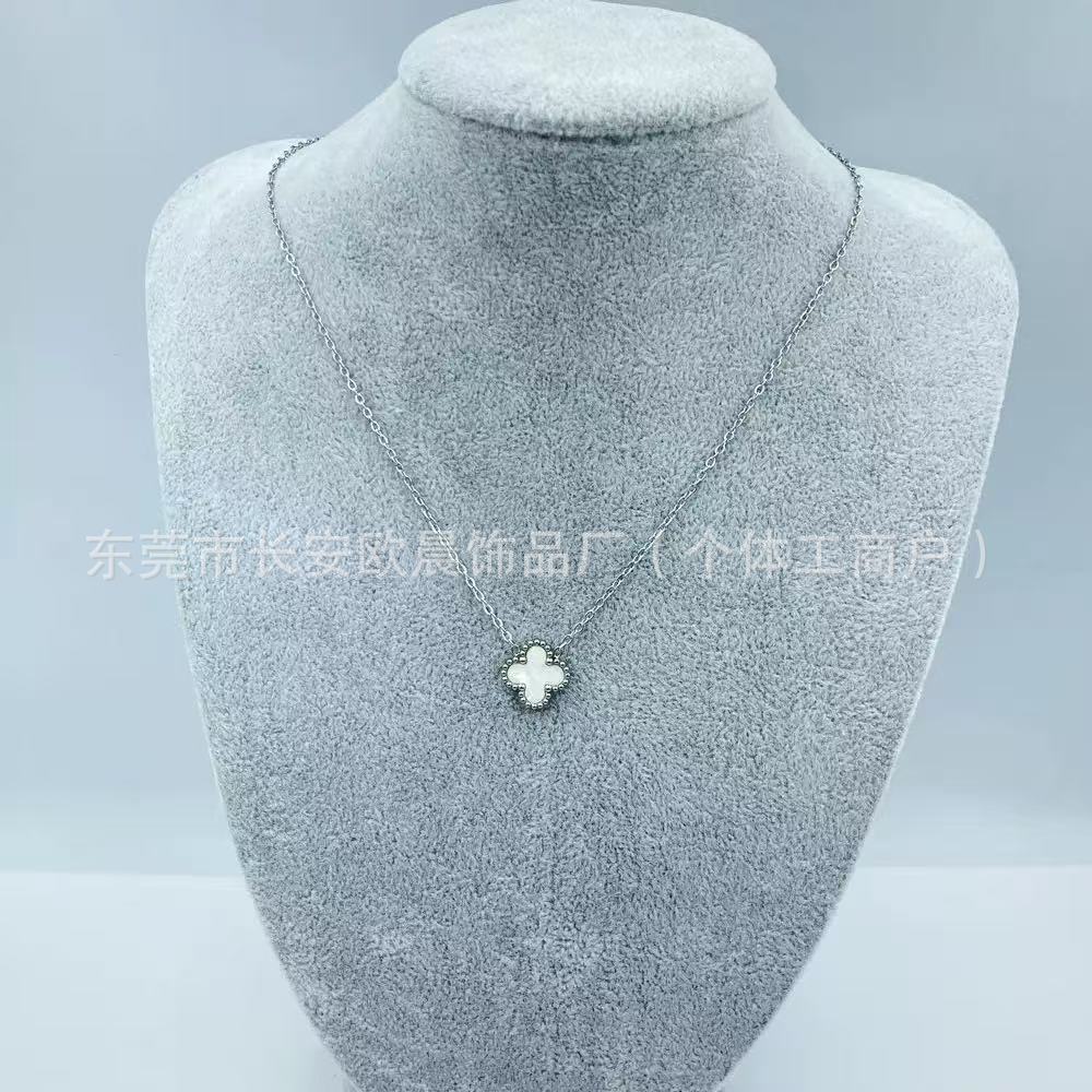 9mm 실버 화이트 목걸이