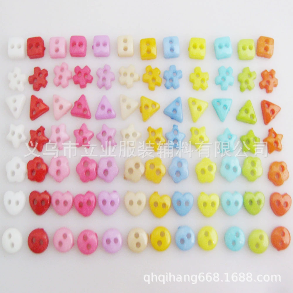 Heart-shaped small button 6mm Love mini nylon button Cartoon doll button Craft button auxiliary materials