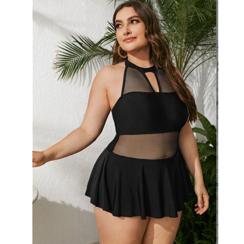 Women's Solid Color Plus Size Swimwear display picture 3
