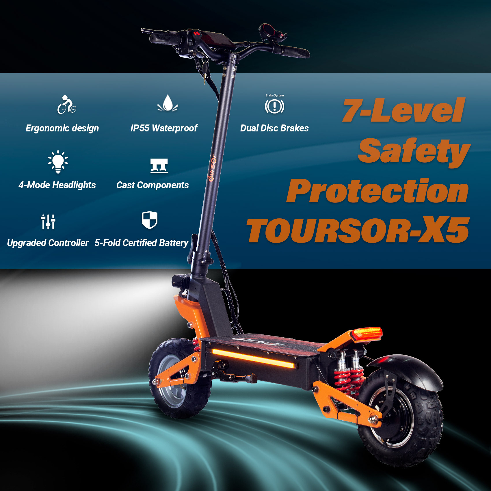 Scooter eléctrico todoterreno de 11 pulgadas 48V1200W unidad única Europa Estados Unidos Reino Unido almacén en el extranjero entrega de una pieza