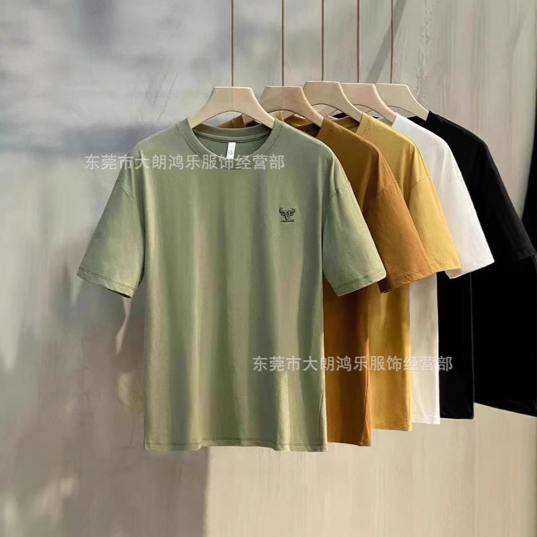 1688 clothing wholesale summer foreign trade men's short sleeve loose casual men's T-shirt running Jianghu stall supply