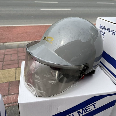 Motosiklet dəbilqələri, Piao Helmet Motorcycle Half Helmet Summer - one-size-fits-all-light-cement-gray-new-standard-standard-light-tea-lenses