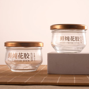 Thickened Transparent Glass Bottle Fresh Stewed Fish Maw Repackaged Empty Bottle 150ml Glass Bottle 200ml Fish Maw Bottle Silk Screen Printing