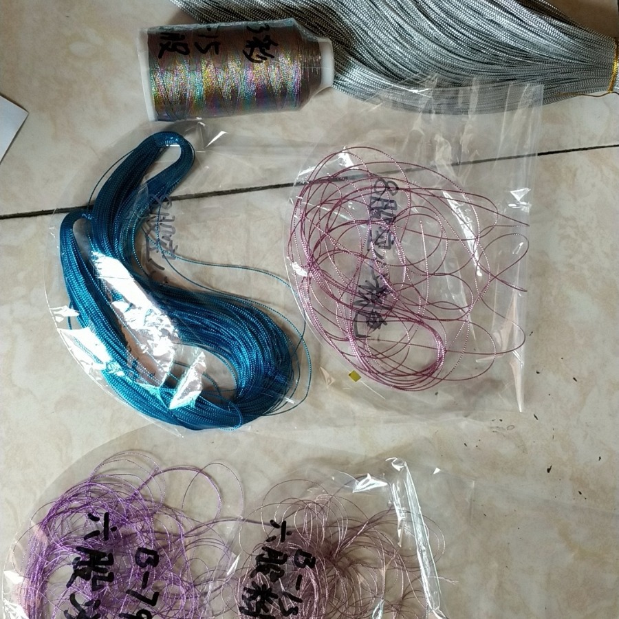 金.银纸切片8股编织吊牌用银丝吊线金彩丝串铃铛用装饰品用