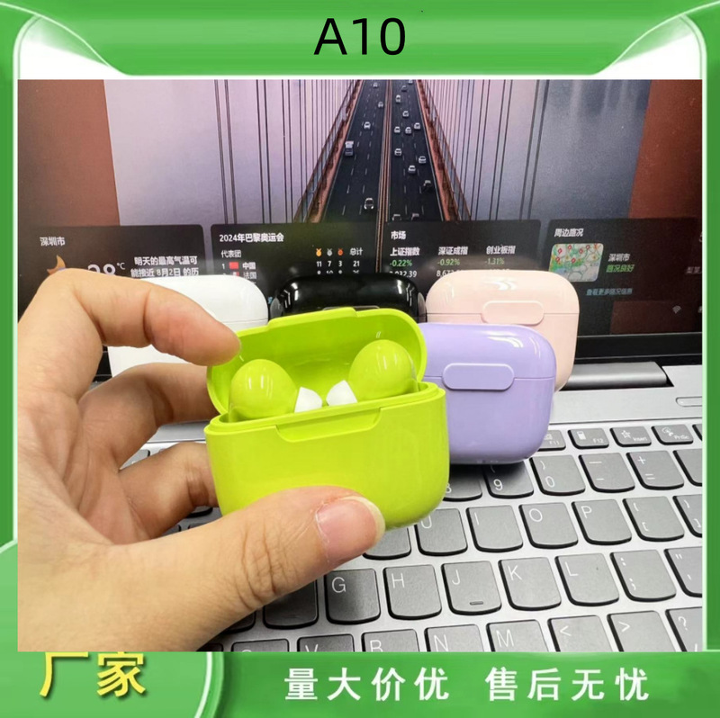 A10 bluetooth headset wireless real stereo with charging bin a10 mini bluetooth TWS gaming sports headset