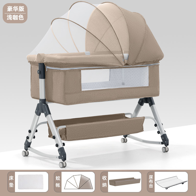 Cama de bebé móvil cuna cama portátil 2 en 1 plegable multifuncional bb cama recién nacida cama de empalme