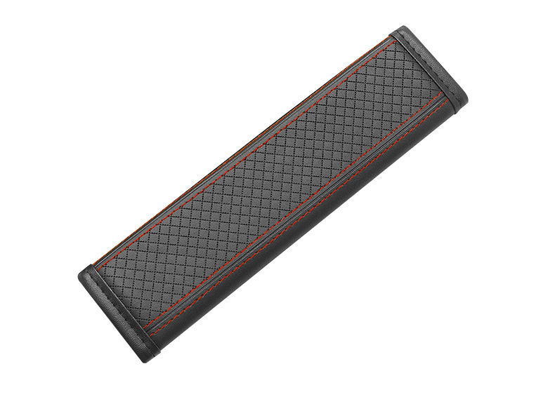 Car Seatbelt Shoulder Pad Embossed Leather Safety Belt Cover Thickened Protective Cover for Car Seatbelt