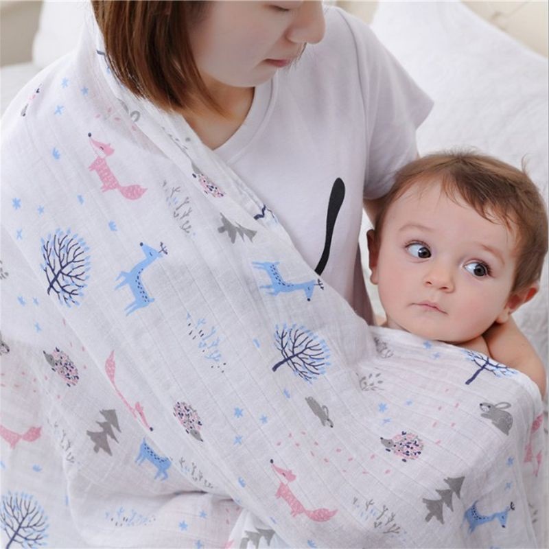 Baby gauze towel two-layer cotton baby bath towel infant bath towel children's quilt combed cotton summer swaddling AliExpress