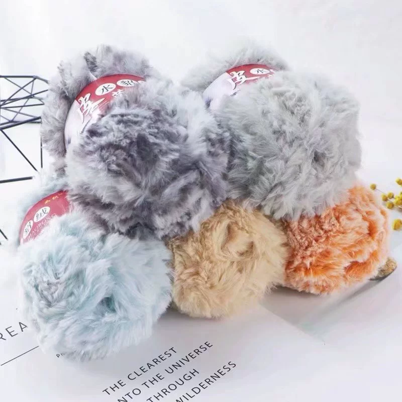 Velvet Knit Multi-Use Set, Handmade Hat & Scarf Yarn, 100 g, Soft Plush Texture