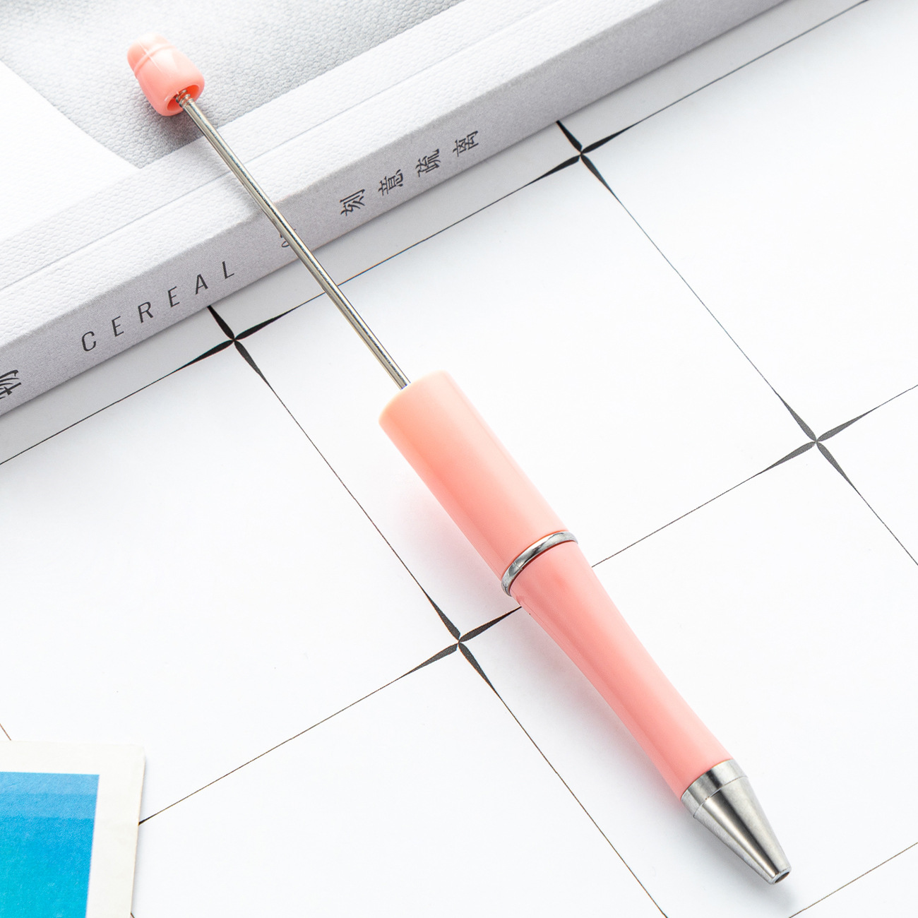 Bolígrafo con cuentas de bricolaje ventas directas de fábrica estudiante creativo bolígrafo de cuentas hecho a mano bricolaje bolígrafo de plástico multicolor spot al por mayor