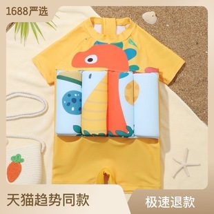 2022 Children's Swimsuit Girls' Children's One-piece 2022 Cute Sunscreen Hot Spring Swimsuit Buoyancy Swimsuit