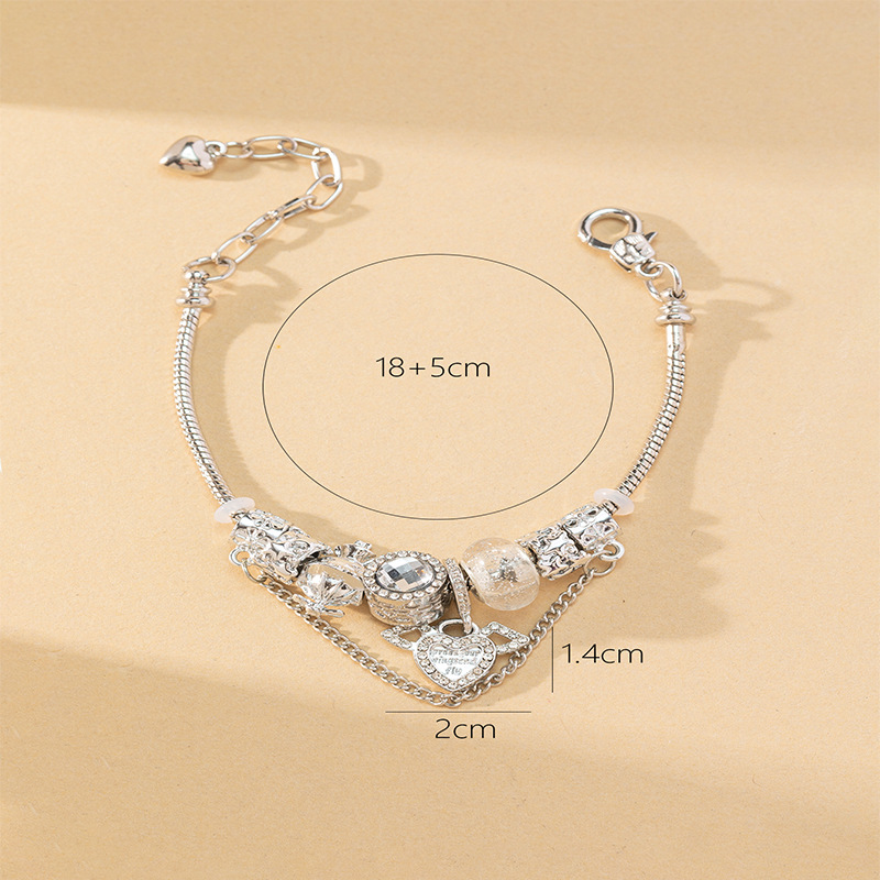 Panjia pulsera Dora DIY cuentas de cristal explosión transfronteriza colgante de alas de ángel pulsera de cadena de cobre ajustable