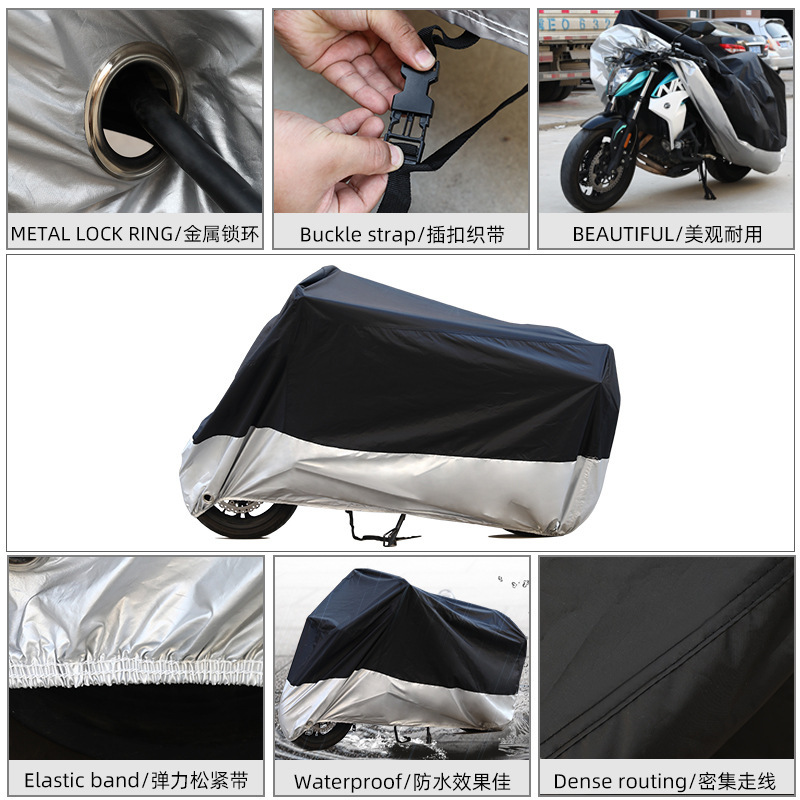 Cross-border motorcycle cover, electric vehicle cover, spliced design, snowproof, windproof, waterproof, thickened electric vehicle cover