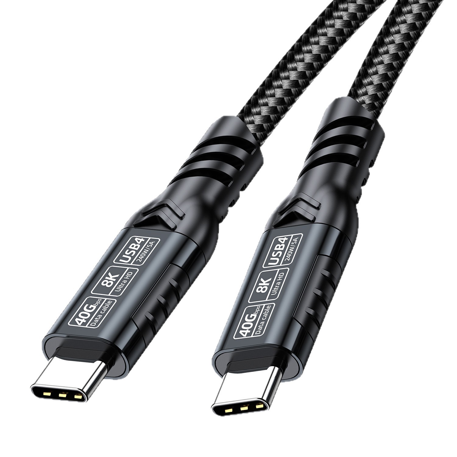 Cable de datos USB4/5, transmisión de alta velocidad de 80G/40G, video de 16K/8k compatible con cable de datos Thunderbolt 5 tipo C a tipo C