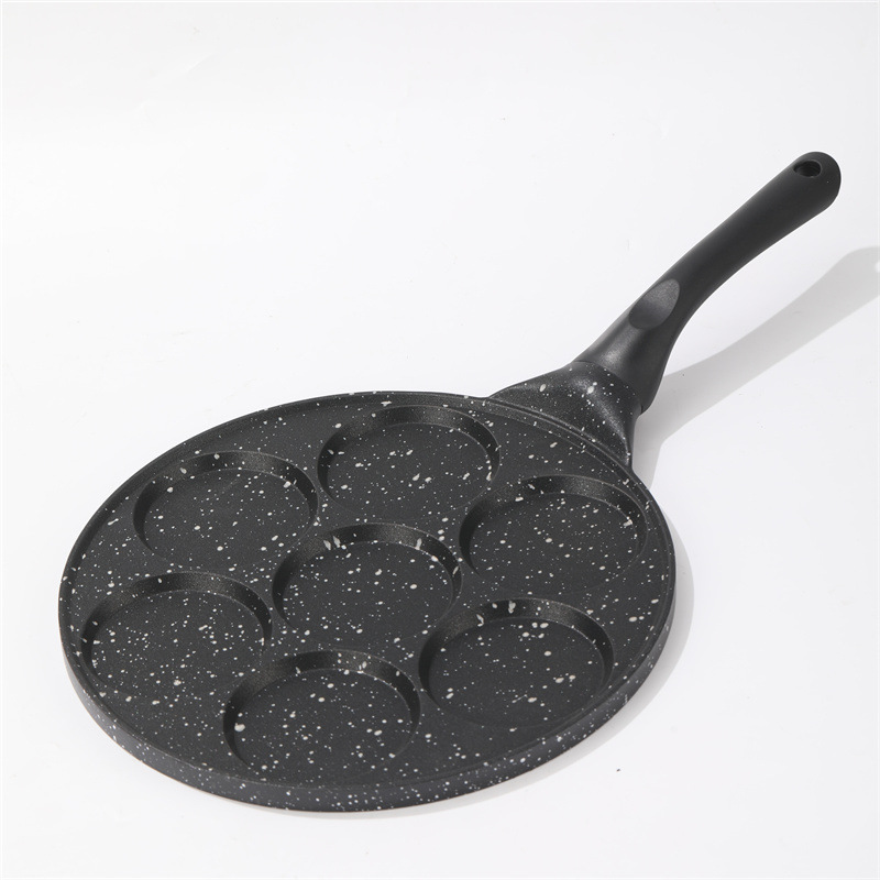 Fabricante de comercio exterior Sartén plano de siete orificios Sartén antiadherente para el desayuno Sartén para freír Olla para huevos Complemento alimenticio para bebés casero