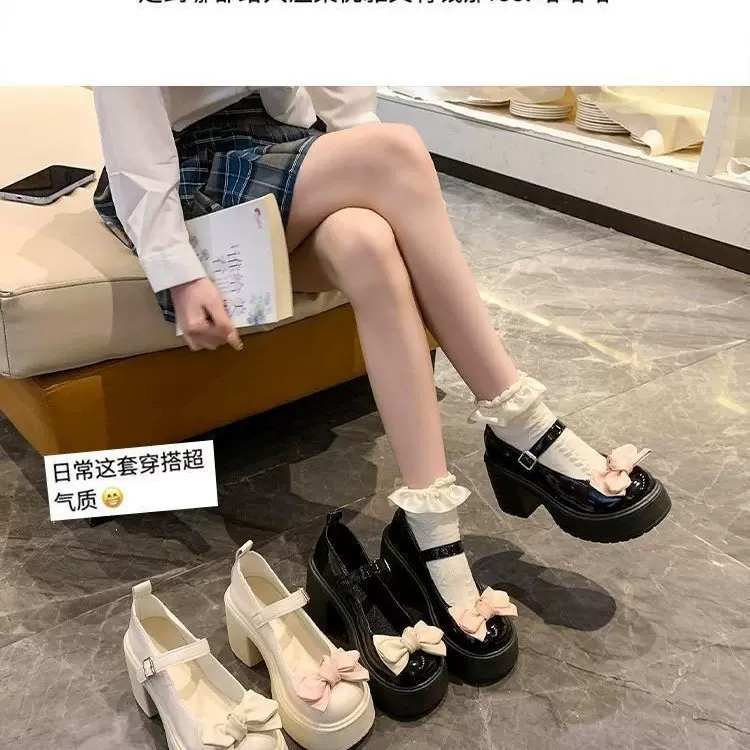 日系jk制服鞋甜酷玛丽珍小皮鞋女2025秋季新款学院风蝴蝶结单鞋