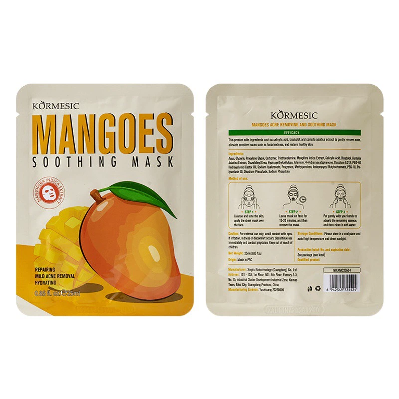 KORMESIC полноразмерная маска для лица с фруктовой эссенцией, увлажняющая, оптовый производитель для трансграничной торговли