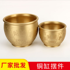 メーカー卸売りの銅のかめの置物の黄銅の米のかめの百福のかめの宝のたらいの家庭の装飾品の工芸の置物