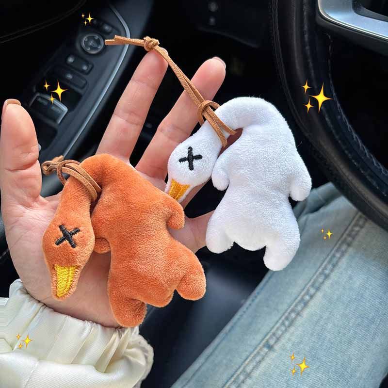Roast Duck Keychain Plush Pendant Small Gift Cartoon Trinket Car Pendant Creative Cute Bag Pendant