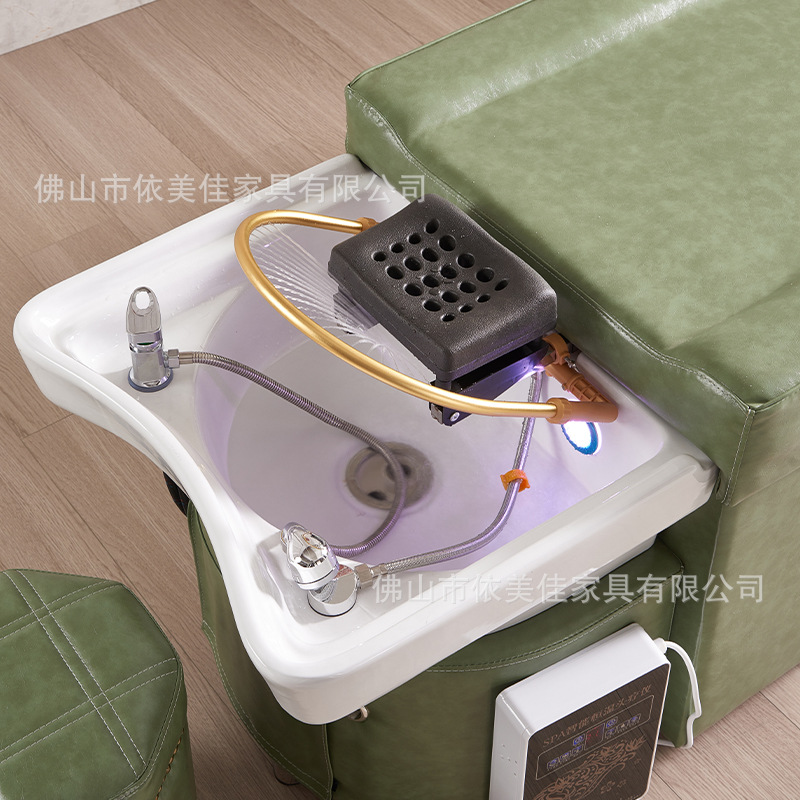 Masaje cabeza terapia cama peluquería especial peluquería salón de belleza calentador de agua temperatura constante circulación de agua fumigación tailandés cama de champú