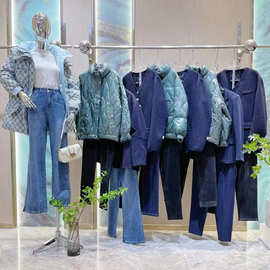 今23袖冬宽松休闲羽绒服面包服时尚风衣外套上衣裤裙品牌折扣货源