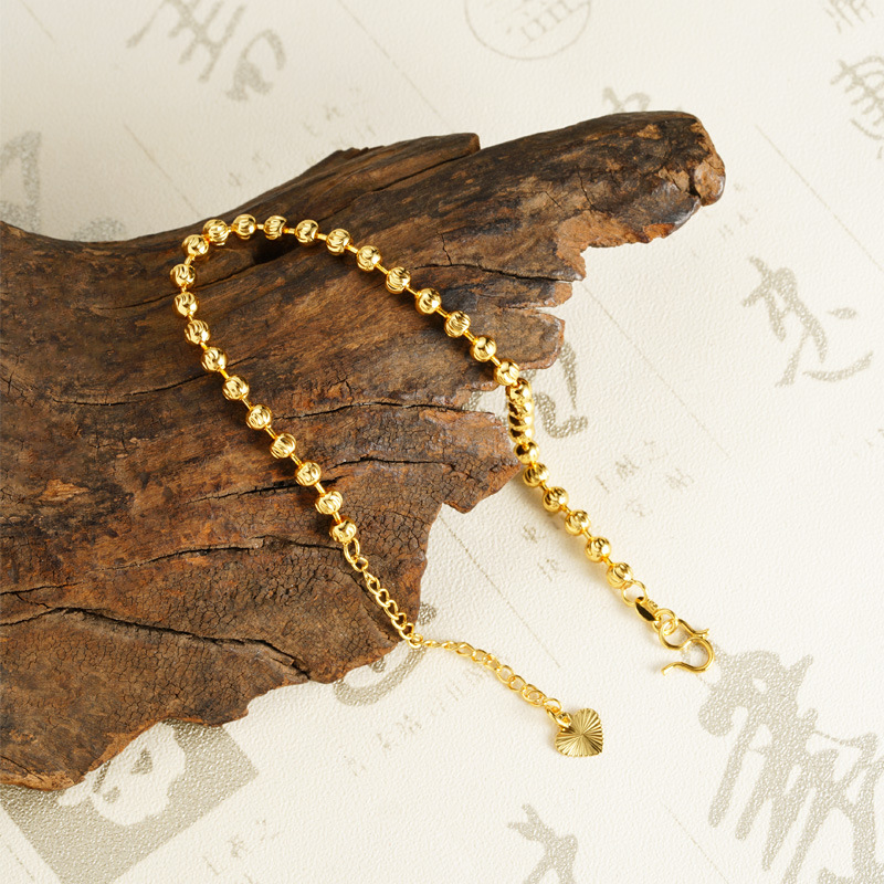 Vietnam Sandy Gold tobillera nuevo estilo cuentas brillantes para damas verano de alta gama joyería simple y versátil Yiwu al por mayor