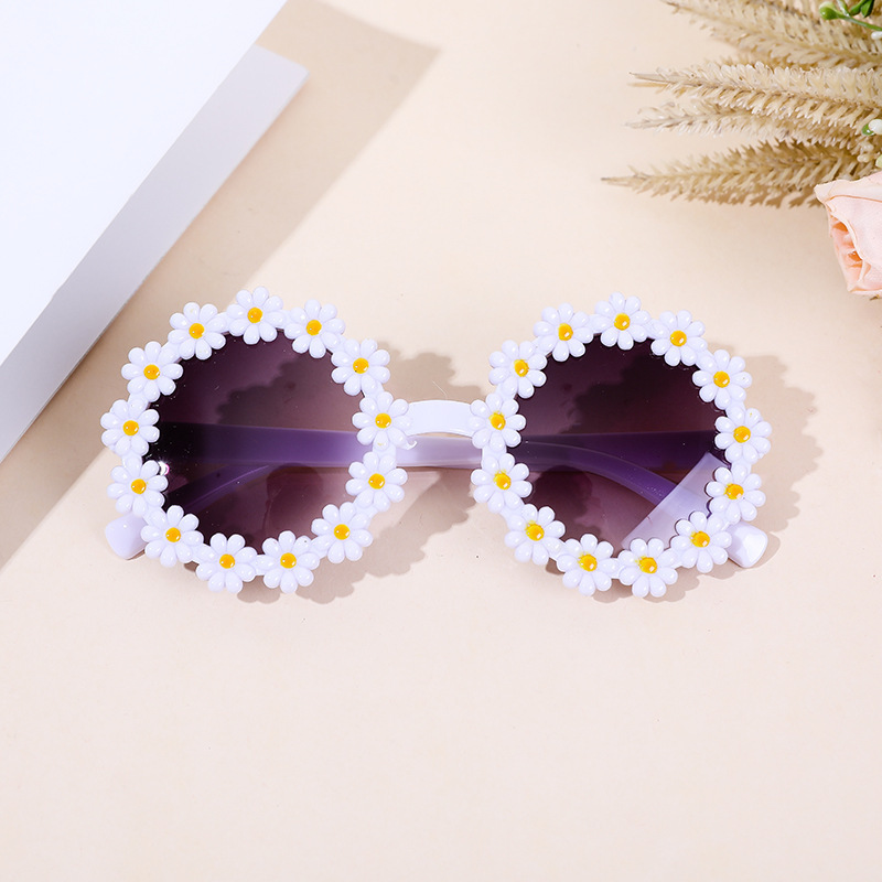 Ac, UV400 Protection Lens Material Special-Shaped Mirror Glasses Style Travel, Street Occasion Cute Simple Style Flower Ac UV400 Protection Special-Shaped Mirror Full Frame Kids Sunglasses