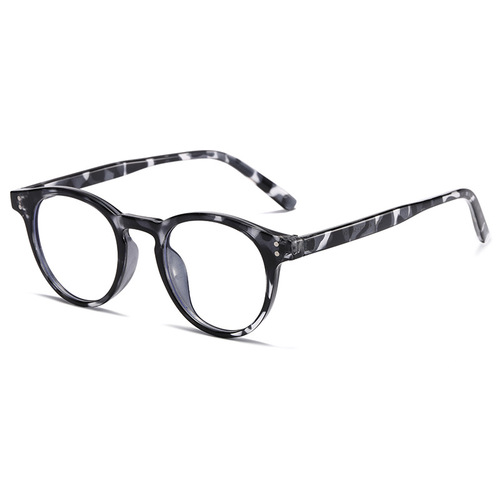 3313 Retro Classic Metal-Stud Glasses Anti-Blue Light Flat Frame for Men and Women Elliptical PC Amazon Wholesale Tortoiseshell