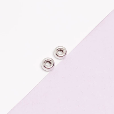 Zərgərlik ara hissələri: Bead Accessories 18K Gold DIY - 5mm-white-gold-two