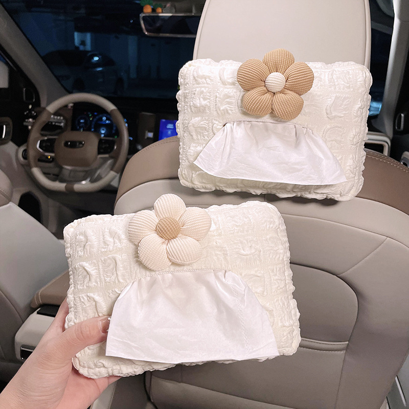 Caja de toallas de automóvil encantadora sensación de alto nivel de automóvil extracción de papel bolsa colgante brazalete sombrilla toallas de papel decoración interior