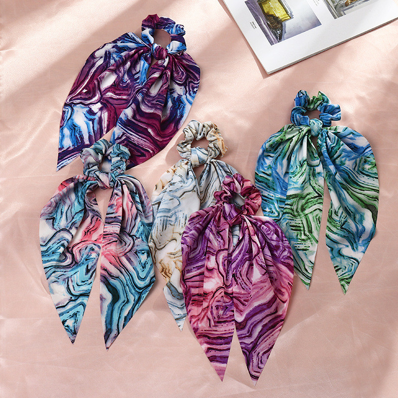 Retro Silk Chiffon Tie-dye Hair Scrunchies display picture 1