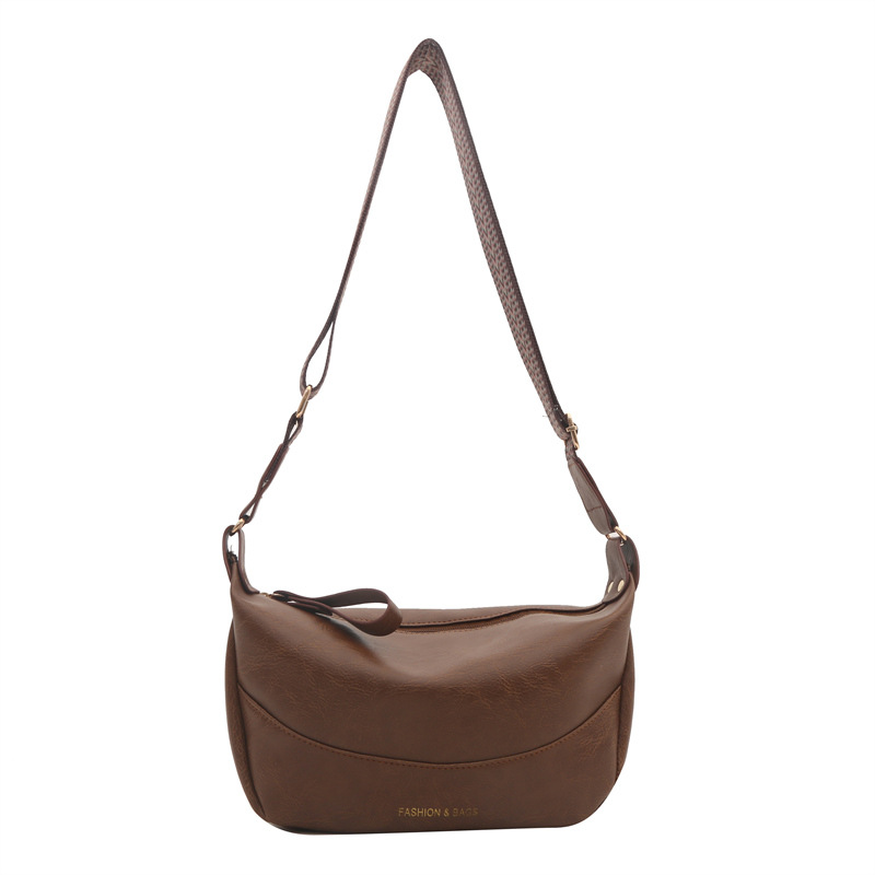 2024 moda Primavera pequeño bolso de las mujeres simple estilo retro bolsa de dumpling portátil suave Pu hombro bolsa de mensajero de moda transfronteriza