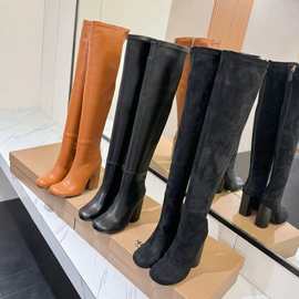 实物自拍图片数据好保暖过膝长靴跨境外贸各大平台出售气质过膝靴