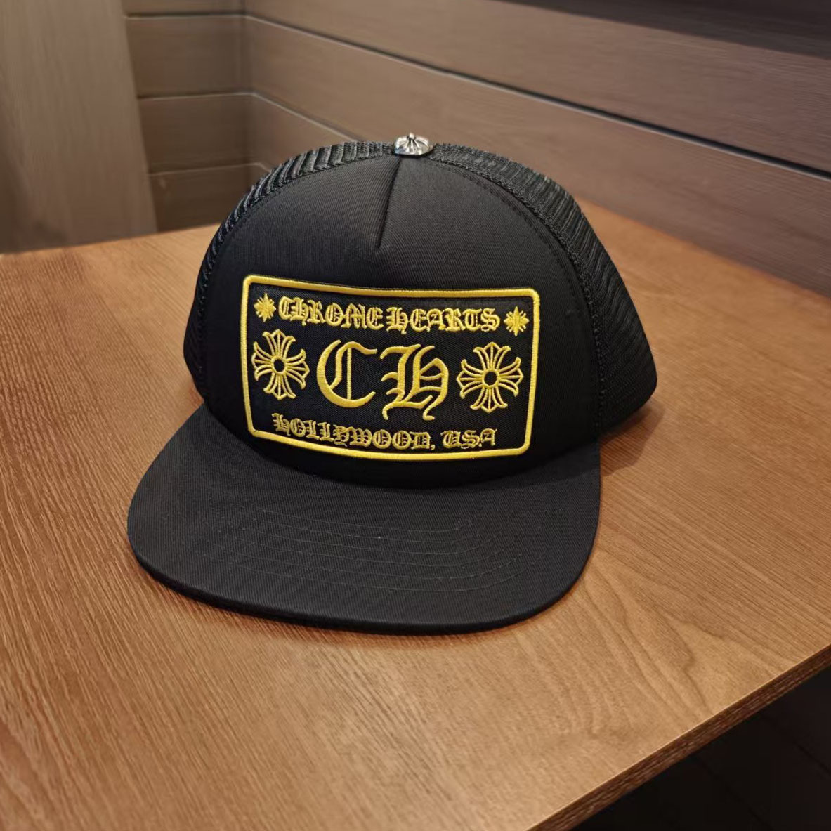 Sombrero para el sol CH Cro de verano para parejas nuevas de moda americana, sombrero de hip-hop de ala plana bordado a la moda ~ sombrero de malla de béisbol