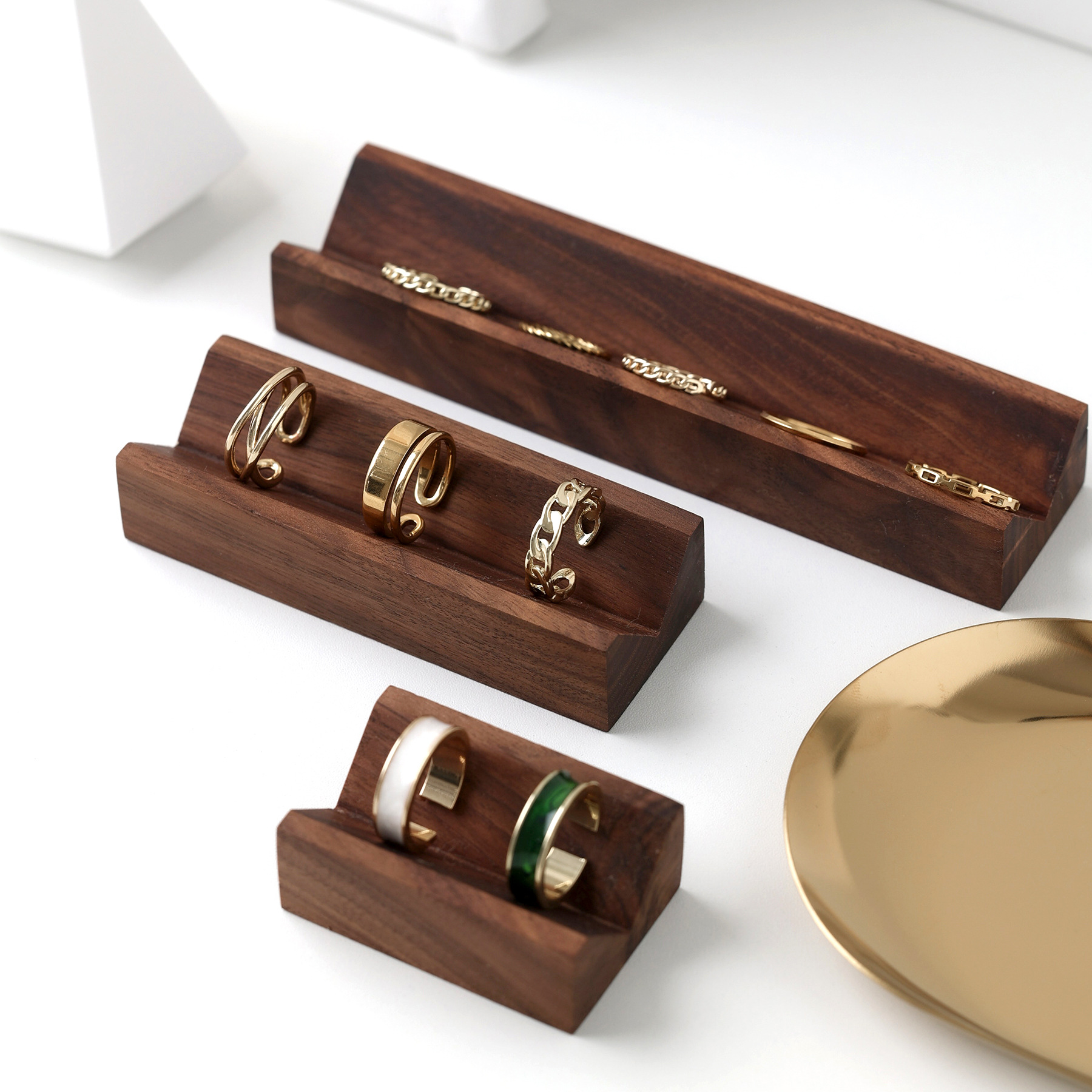 Solid wood ins jewelry jewelry rings photography photo props posing jewelry background decorative ornaments storage display