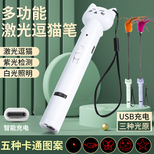 Pet supplies laser cat teaser multi-pattern infrared USB charging Amazon cat toy cat teaser pen