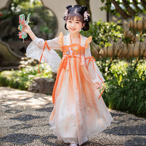 Kids children Hanfu ancient fairy of the girls princess dress New Year Tang Suit Ru skirt outfit