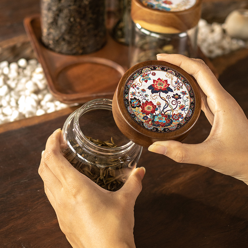 lata de vidrio china, alta borosilicona, lata de sellado de grado alimenticio, lata de almacenamiento de botella de vidrio, lata de almacenamiento de cocina, botella de almacenamiento