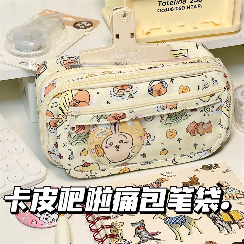 Bolsos de papelería multifuncional para estudiantes de primaria, secundaria y preparatoria, colección grande, corazón de niña, gran capacidad, bolsa de lápices coreana de alto valor