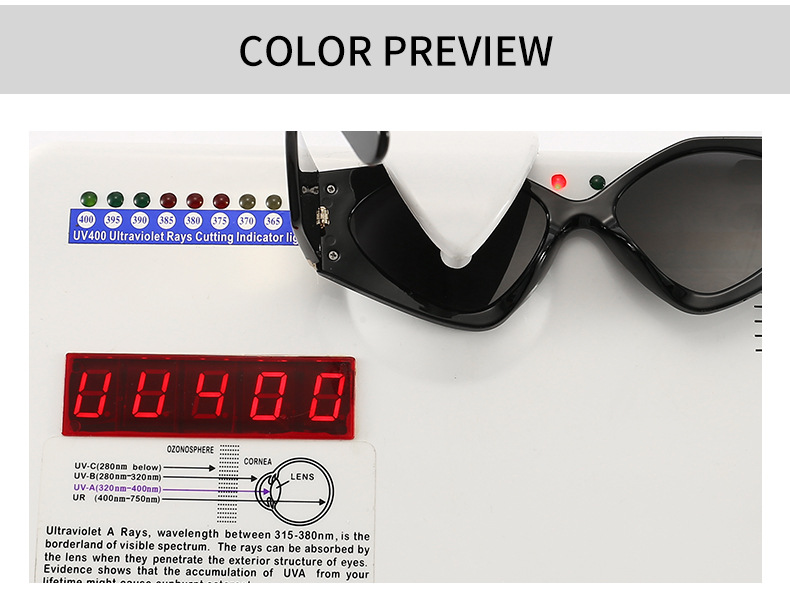 Daily Occasion Fashion Leopard PC UV400 Protection Special-Shaped Mirror Patchwork Full Frame Women's Sunglasses