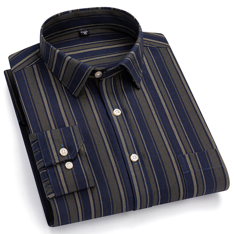 New Spring and Autumn Men's Long Sleeve Shirt Cotton Oxford Spinning Shirt Super plus size Fashion Casual Plaid Top