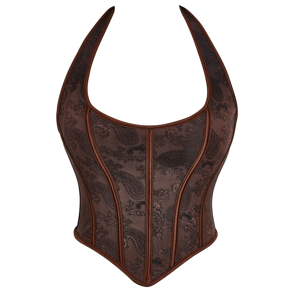 New dark brown tube top hanging neck wom...