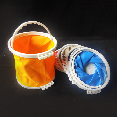 Wholesale large hard-bottom art paintbrush pen holder, beach fishing large-size pen holder, folding hard-bottom canvas bucket
