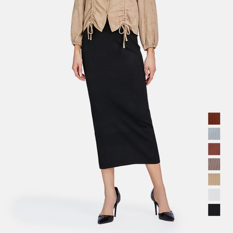 Cross-border Malaysia Hot Selling Women's Pencil Skirt High-end Knitted Skirt Women's Mid-length Knitted Skirt tiktok